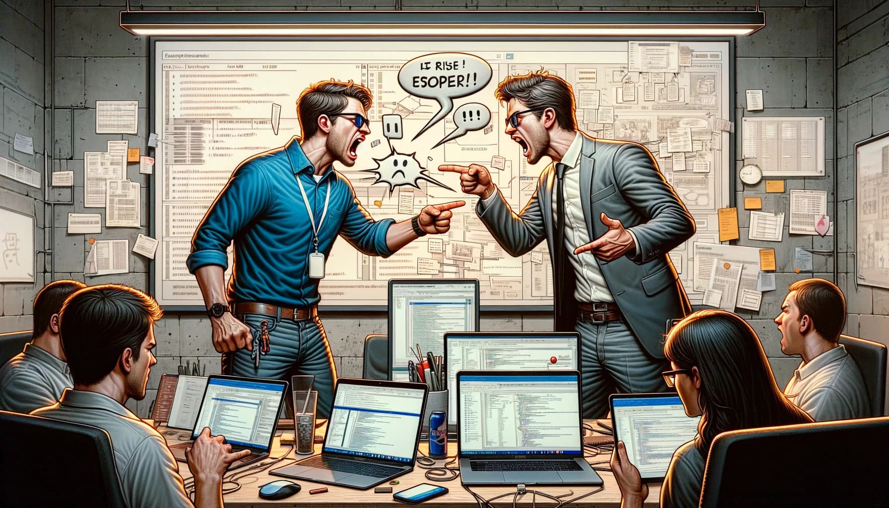 Two colleagues arguing